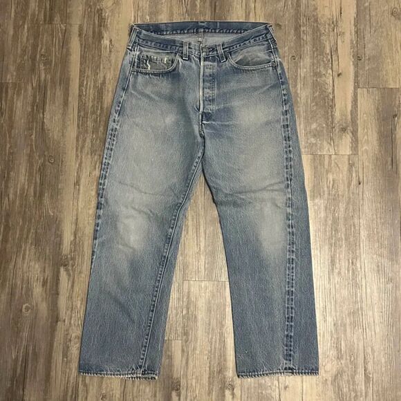 Vintage 70s Levi's 501XX Red Tab Redline Selvedge Denim Jeans Size 30X27 - Picture 3 of 7